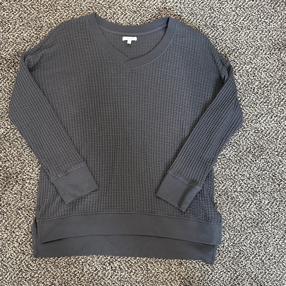 Women's V-Neck Waffle Knit tunic